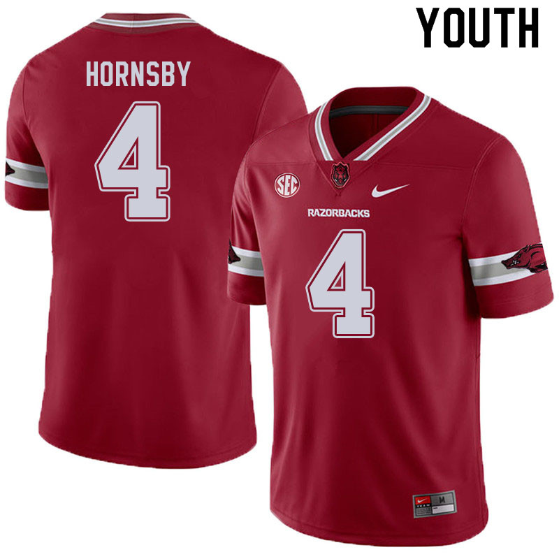 Youth #4 Malik Hornsby Arkansas Razorbacks College Football Jerseys Sale-Alternate Cardinal - Click Image to Close
